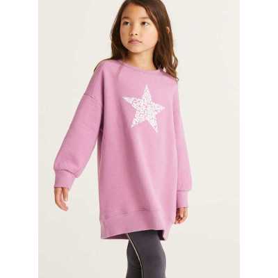 Pink Star Sweatshirt Dress
