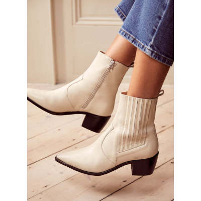 Tiffany Cream Ankle Boots