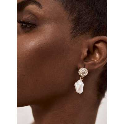Gold-Tone Pearl Drop Earrings